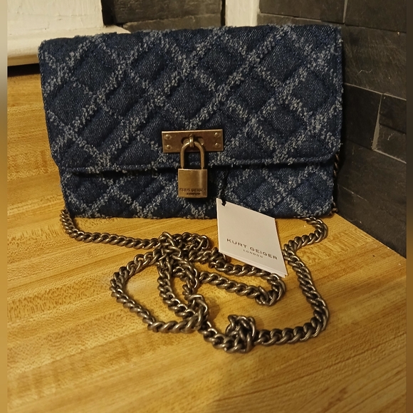 Kurt Geiger NWT Blue Quilted Crossbody Bag - Picture 9 of 9